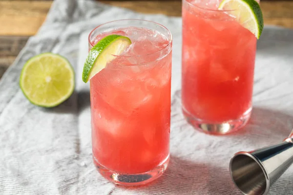 Uppfriskande Boozy Vodka Bay Breeze Cocktail Med Lime — Stockfoto