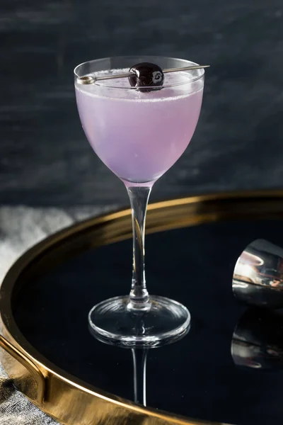 Chlastací Osvěžující Letecký Koktejl Alkoholem Gin Violette — Stock fotografie