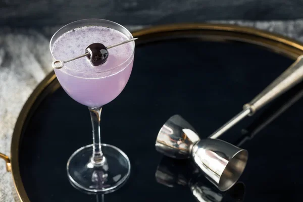 Cocktail Aviation Rafraîchissant Boozy Avec Liqueur Gin Violette — Photo