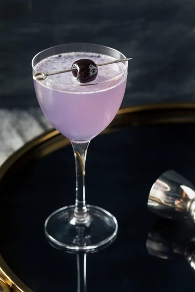 Chlastací Osvěžující Letecký Koktejl Alkoholem Gin Violette — Stock fotografie