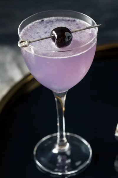 Chlastací Osvěžující Letecký Koktejl Alkoholem Gin Violette — Stock fotografie