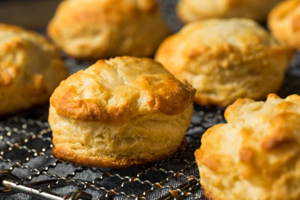 Homemade Flakey Buttermilk Biscuits Ready Eat — Stock Photo, Image
