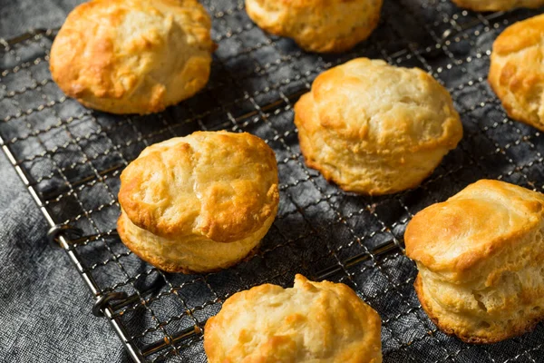 Homemade Flakey Buttermilk Biscuits Ready Eat — Stock Photo, Image