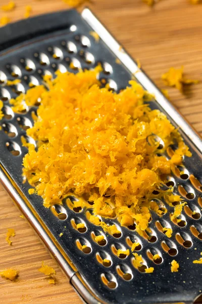 Органическую Апельсиновую Цедру Приготовить Сковороде — стоковое фото