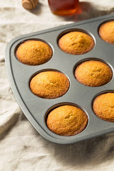 Muffin Caldi Pane Mais Fatti Casa Pronti Mangiare — Foto Stock