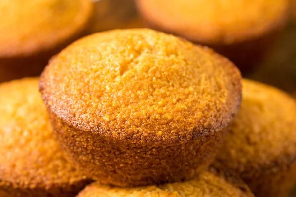 Homemade Warm Cornbread Muffins Ready Eat — Stock Photo, Image