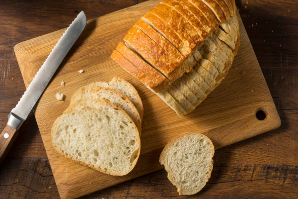 Yapımı Organik Dilimlenmiş Ekşi Ekmek Yemeye Hazır — Stok fotoğraf