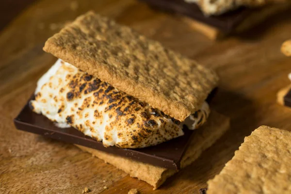 Smore Malvavisco Casero Con Chocolate Galletas —  Fotos de Stock