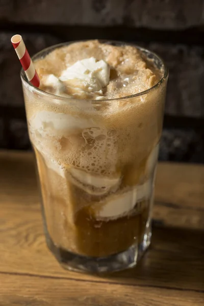 Homemade Brown Cow Ice Cream Float Cola — Stock Photo, Image