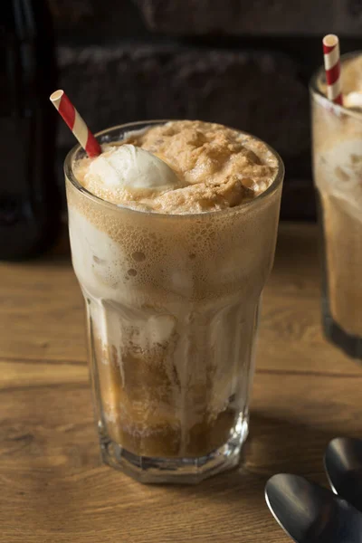 Homemade Brown Cow Ice Cream Float Cola — Stock Photo, Image