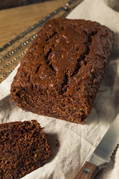 Hemlagad Choklad Zucchini Bröd Redo Att Äta — Stockfoto