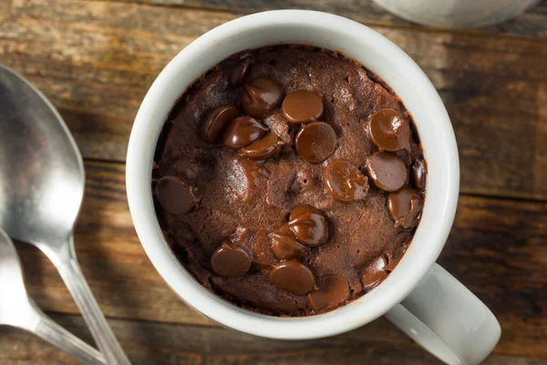 Homemade Chocolate Microwave Mug Brownie Ready Eat — Stock Photo, Image