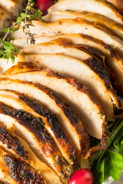 Cena Casera Del Plato Del Pavo Acción Gracias Con Frijoles — Foto de Stock