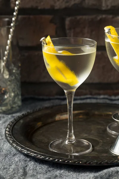 Boozy Λεμόνι Dry Gin Martini Vermouth — Φωτογραφία Αρχείου