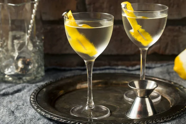 Piás Citromos Gin Martini Vermouth Szal — Stock Fotó