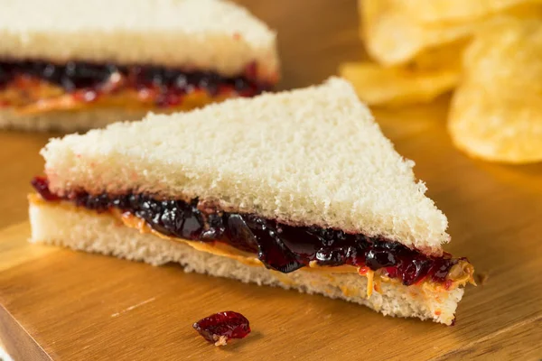 Homemade Crustless Peanut Butter Jelly Sandwich Chips — Stock Photo, Image