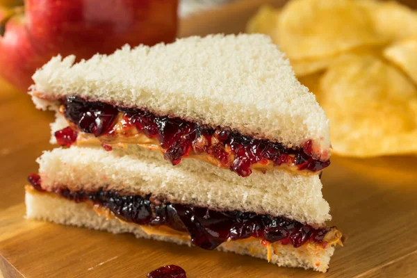 Homemade Crustless Peanut Butter Jelly Sandwich Chips Stock Image