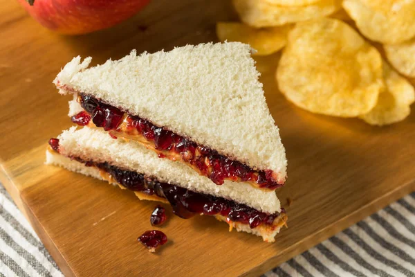 Homemade Crustless Peanut Butter Jelly Sandwich Chips Stock Photo