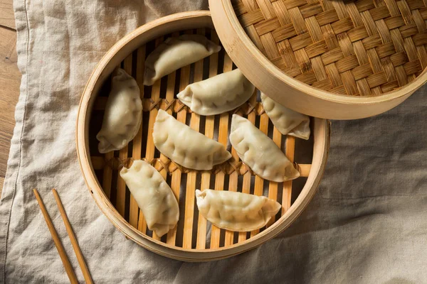 自家製蒸し豚餃子食べる準備ができている — ストック写真