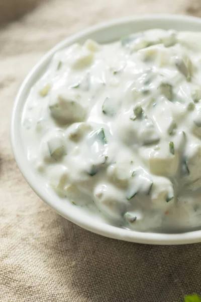 Molho Tzatziki Grego Caseiro Com Pílula Pepino — Fotografia de Stock