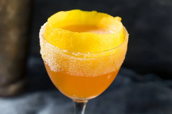 Boozy Brandy Crusta Cocktail Sugar Lemon — Stock Photo, Image