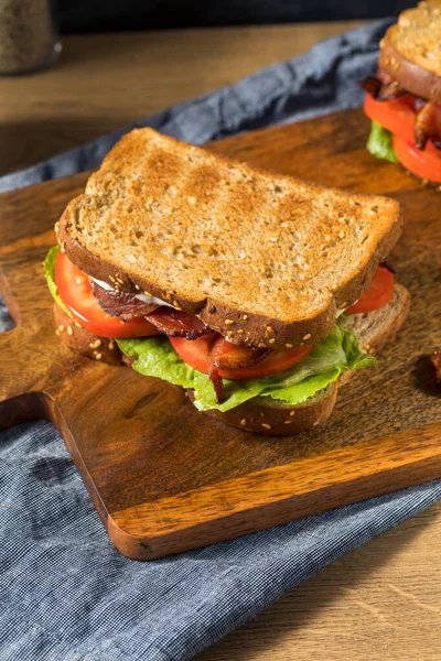 Homemade Bacon Blt Sandwich Lettuce Tomato — Stock Photo, Image