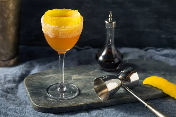 Bebida Brandy Crusta Cocktail Com Açúcar Limão — Fotografia de Stock