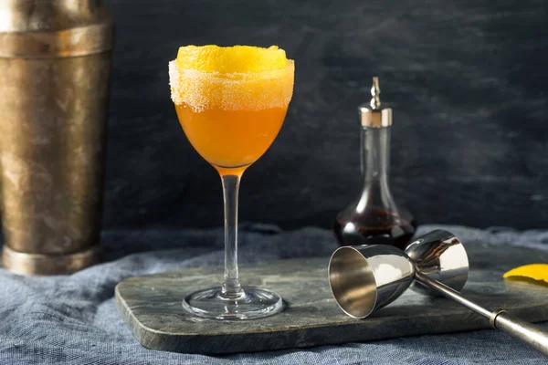 Cocktail Brandy Crusta Alcolico Con Zucchero Limone — Foto Stock