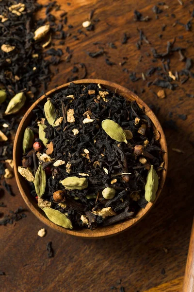 Biologische Dry Chai Tea Mix Een Schaal — Stockfoto