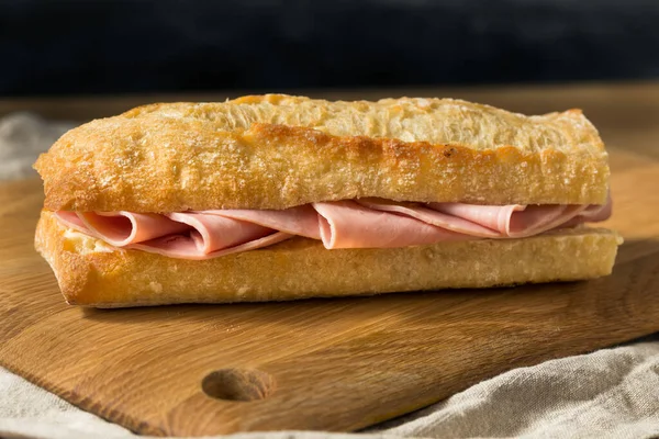 Sandwich Hecho Casa Jamón Francés Jambon Beurre Con Mantequilla —  Fotos de Stock