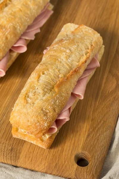 Hausgemachter Französischer Schinken Jambon Beurre Sandwich Mit Butter — Stockfoto