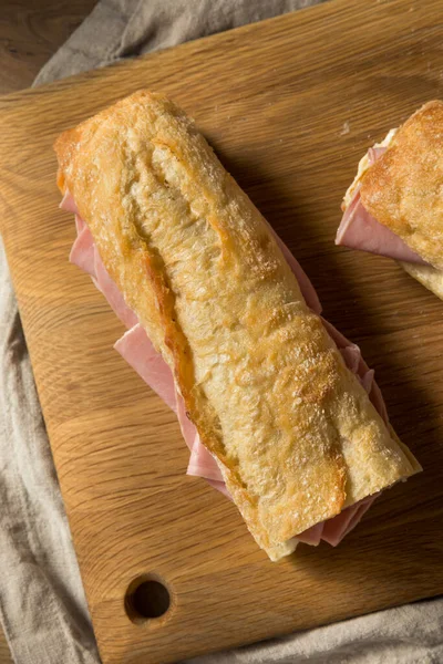 Hausgemachter Französischer Schinken Jambon Beurre Sandwich Mit Butter — Stockfoto