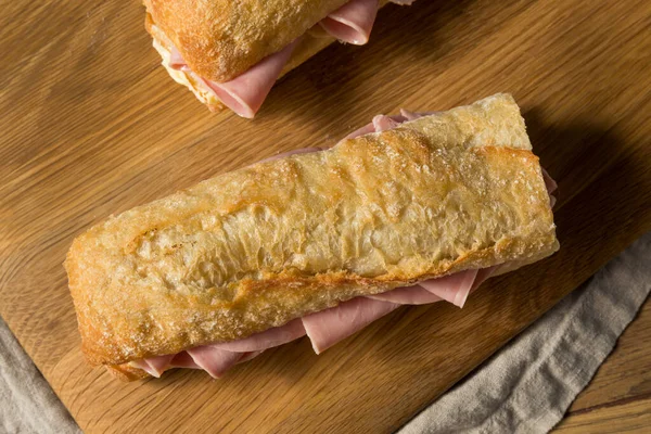 Hemlagad Fransk Ham Jambon Beurre Smörgås Med Smör — Stockfoto