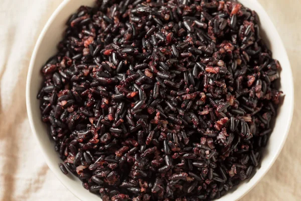 Homemade Cooked Forbidden Purple Rice in a Bowl