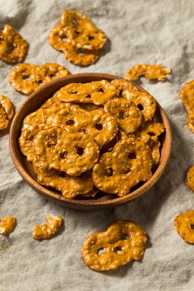 Zelfgemaakte Zoute Pretzel Chips Klaar Eten — Stockfoto