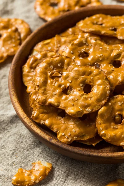 Galletas Saladas Caseras Pretzel Listas Para Comer — Foto de Stock