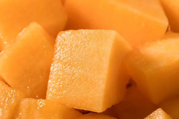 Cantaloupe Orgánico Crudo Casero Cortado Tazón — Foto de Stock