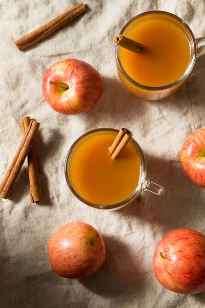 Organic Warm Refreshing Apple Cider Juice with a Cinnamon Stick