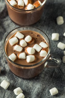 Mini marshmallowlu ev yapımı sıcak çikolata.