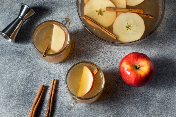 Освіжаючий Boozy Apple Cider Cocktail Punch Cinnamon — стокове фото
