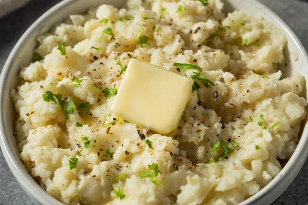 Purè Patate Purè Fatto Casa Con Burro Crema — Foto Stock