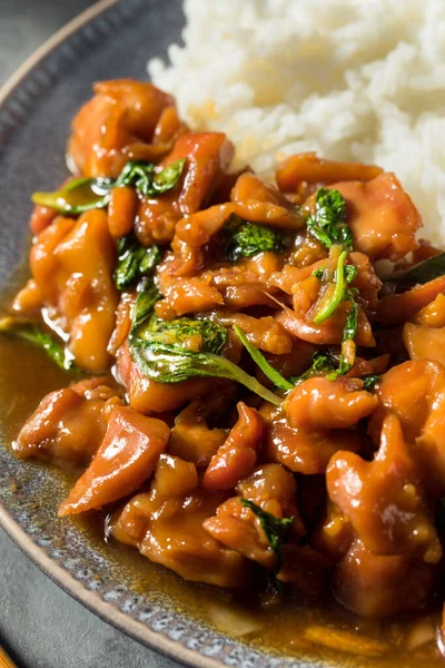 Pollo Casero Taiwanés Tres Tazas Con Arroz Albahaca —  Fotos de Stock