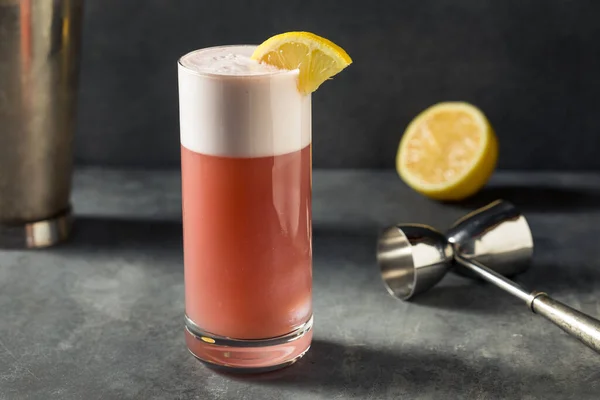 Refreshing Boozy Chicago Fizz Cocktail with Rum and Port