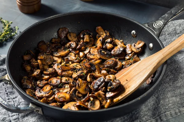 Homemade Healthy Sauteed Mushrooms Butter Thyme — Stock Photo, Image