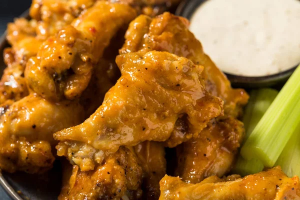 Homemade Peri Chicken Wings Ranch Celery — Stock Photo, Image