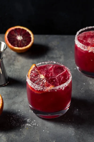 Erfrischende Boozy Blood Orange Margarita Mit Tequila — Stockfoto