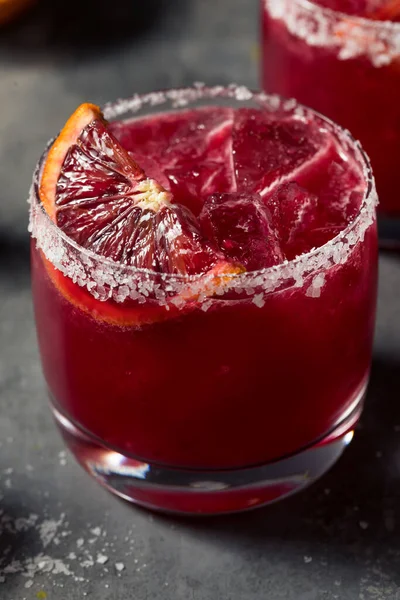 Erfrischende Boozy Blood Orange Margarita Mit Tequila — Stockfoto