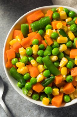 Healthy Steamed Mixed Vegetables with Peas Corns and Carrots