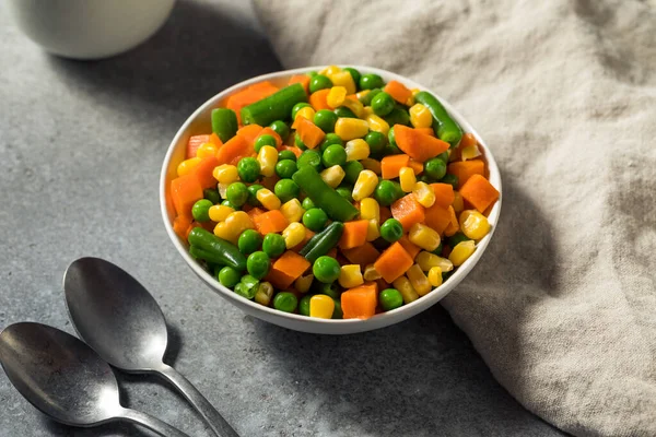 Healthy Steamed Mixed Vegetables Peas Corns Carrots — Stock Fotó