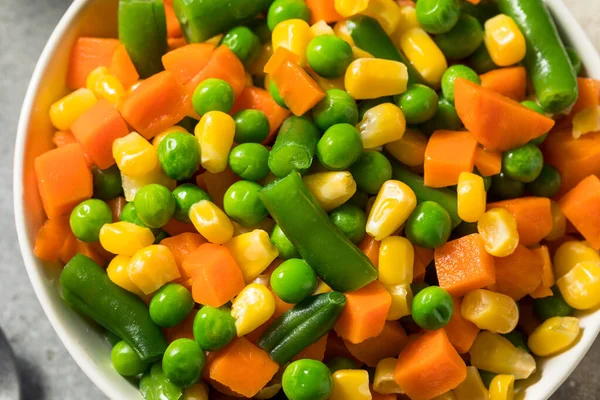 Healthy Steamed Mixed Vegetables Peas Corns Carrots — Foto Stock